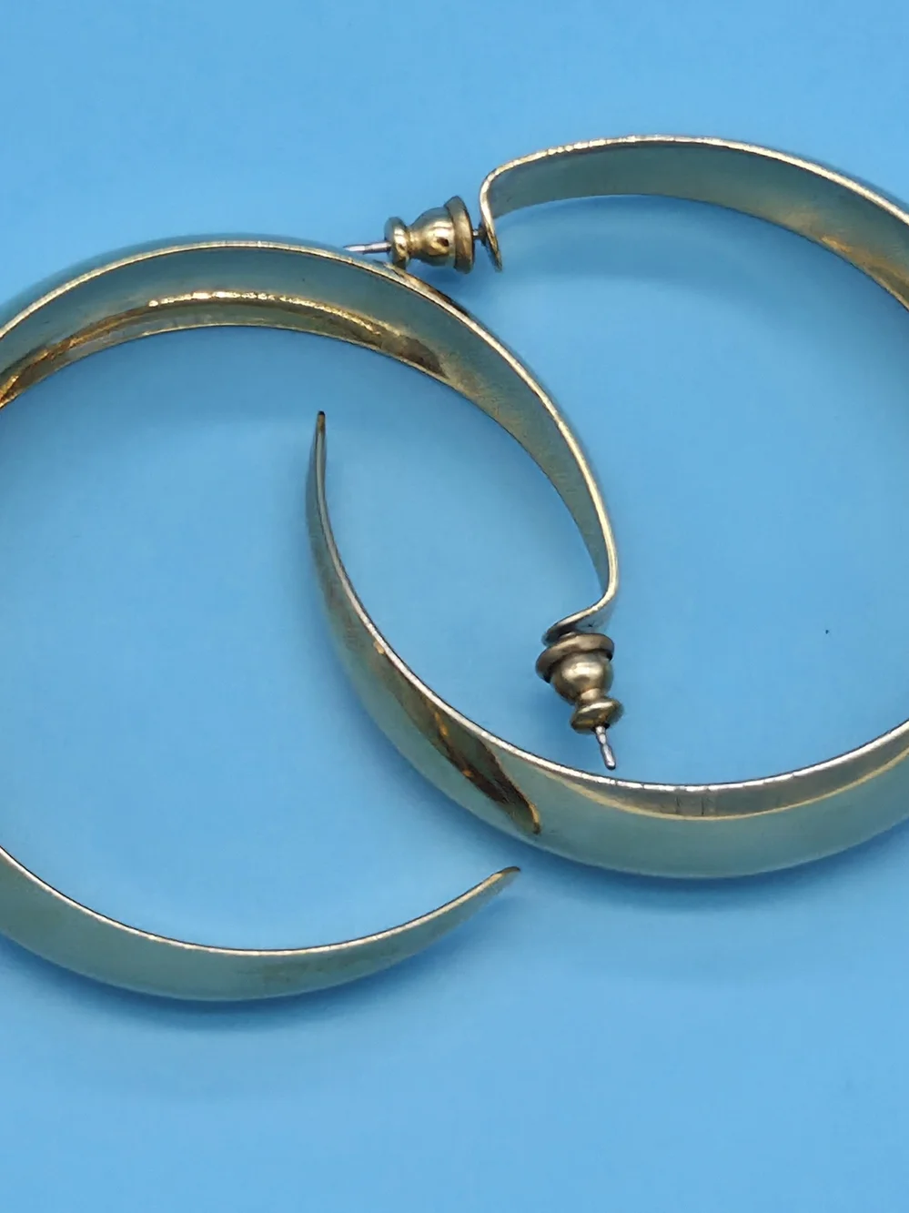 Vintage Gold Chunky Hoop Earrings - Women Jewelry
